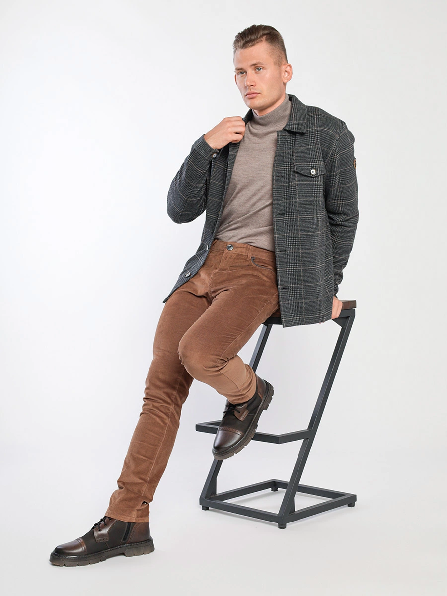 Рубашка свободного кроя в клетку